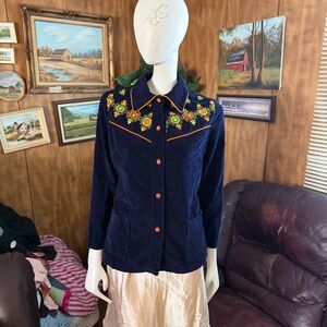 Vintage Embroidered Floral Shirt